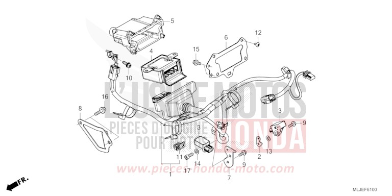 AIRBAG HARNESS for Gold Wing HEAVY GRAY METALLIC-U (NH194B) from 2024
